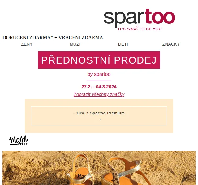 Spartoo: slevy až -50 % na Mam'Zelle, Casual Attitude a Only & Sons – červen 2026 | Nuslet.cz