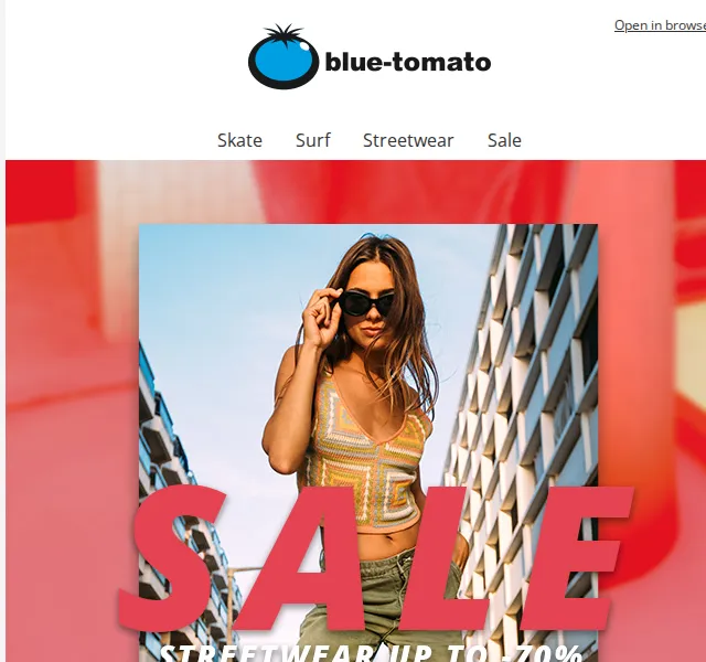 BLUE TOMATO: Women's Streetwear Sale až 70 % – červenec 2026 | Nuslet.cz