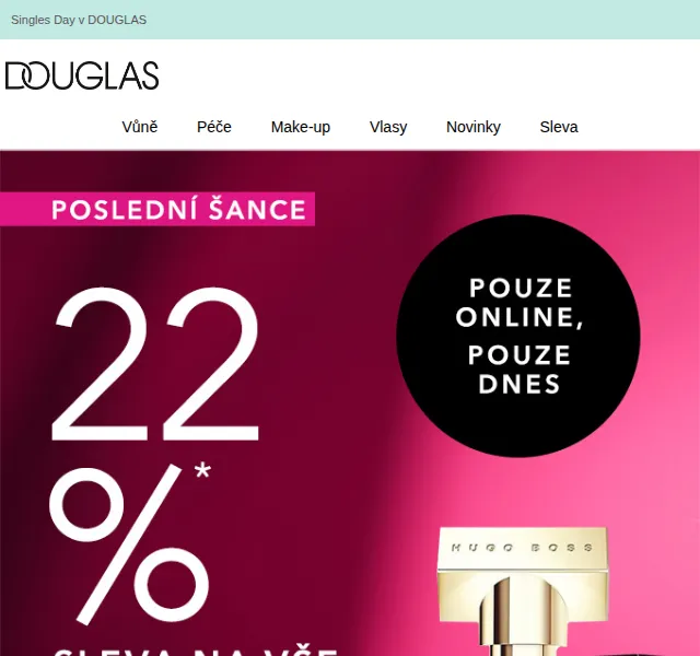 Douglas CZ: Sleva 22 % na vše – Singles Day – červen 2026 | Nuslet.cz