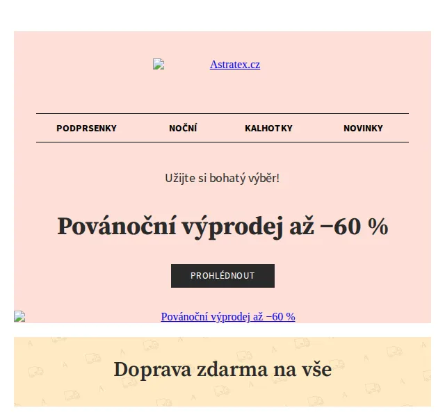 Astratex.cz: doprava zdarma a slevy až 60 % – červen 2026 | Nuslet.cz