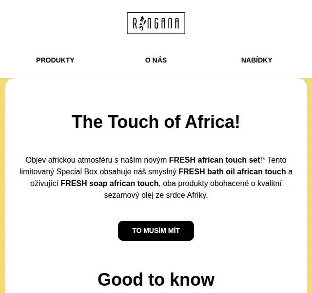 RINGANA: FRESH african touch set limitovaná edice – červenec 2026 | Nuslet.cz