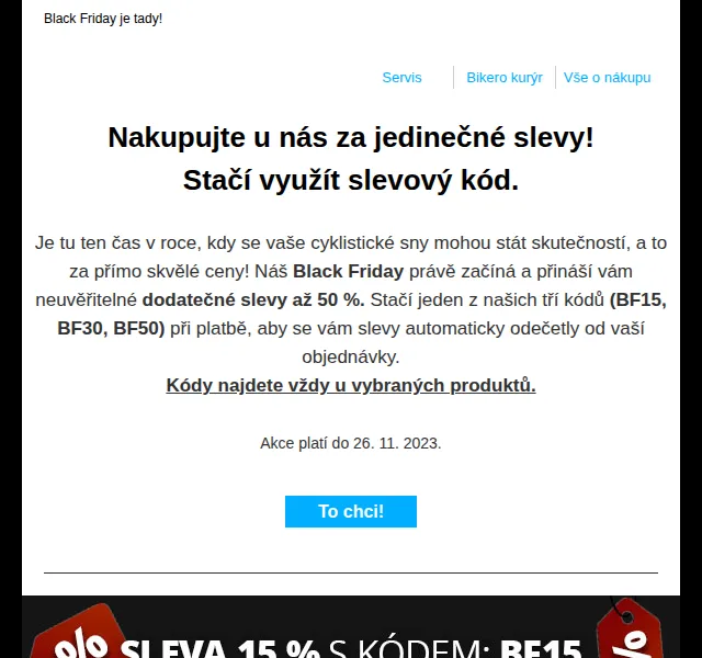 czbikero: Black Friday slevy až 50 % – červen 2026 | Nuslet.cz