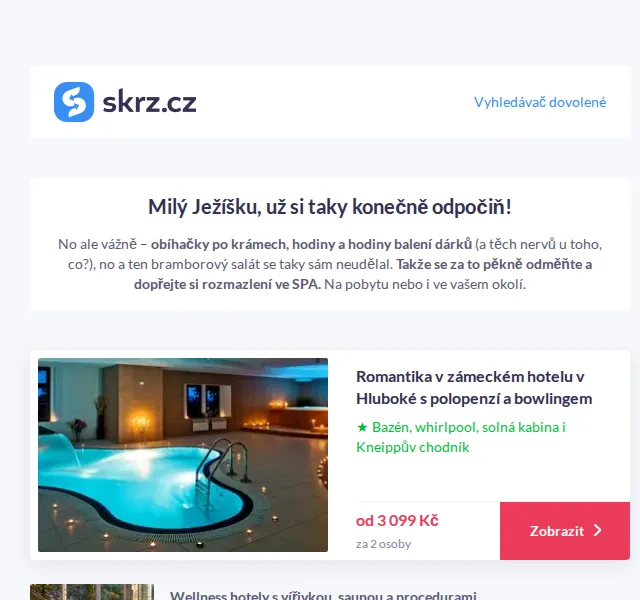 Vánoce na Skrz: wellness pobyty od 749 Kč – červen 2026 | Nuslet.cz
