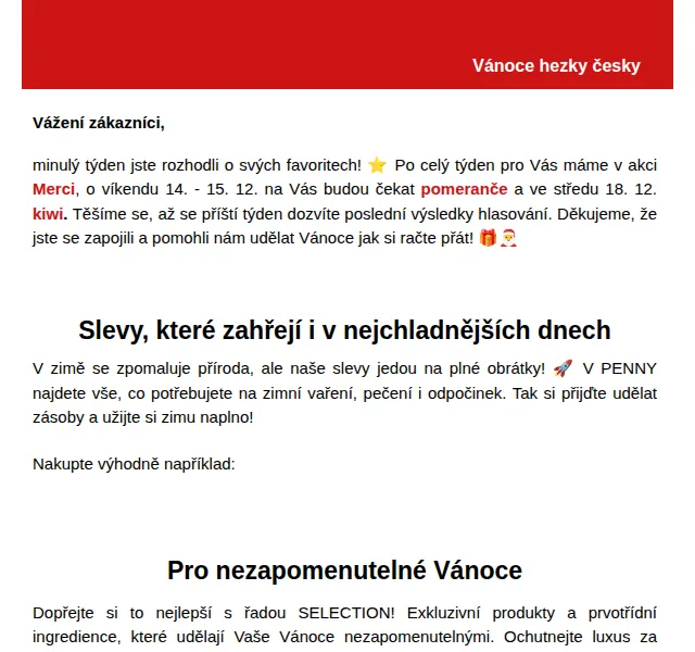 Penny: pomeranče za 14,90 Kč a vánoční akce – červen 2026 | Nuslet.cz