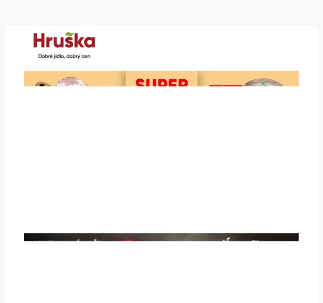 Hruška: Perla 35,90 Kč, Hello sirup 34,90 Kč – duben 2026