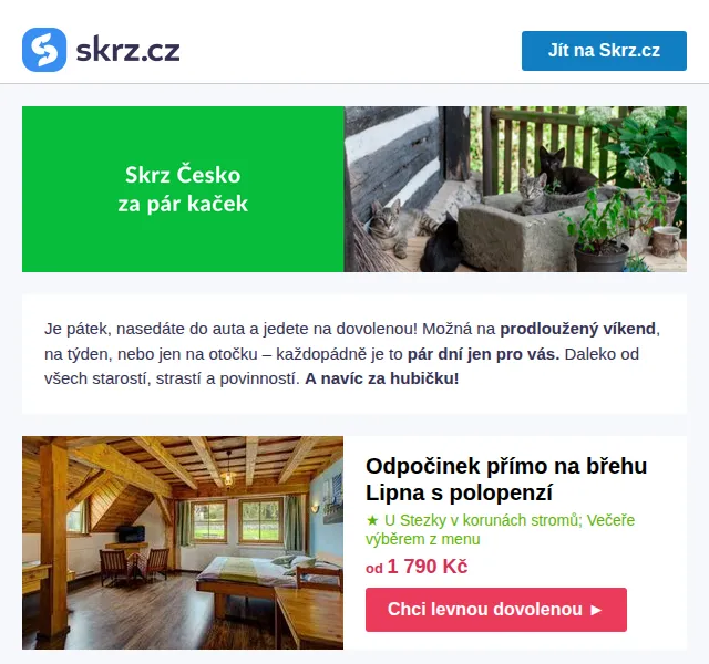 Skrz: Pobyty pro 2 od 1 299 Kč – červen 2026 | Nuslet.cz