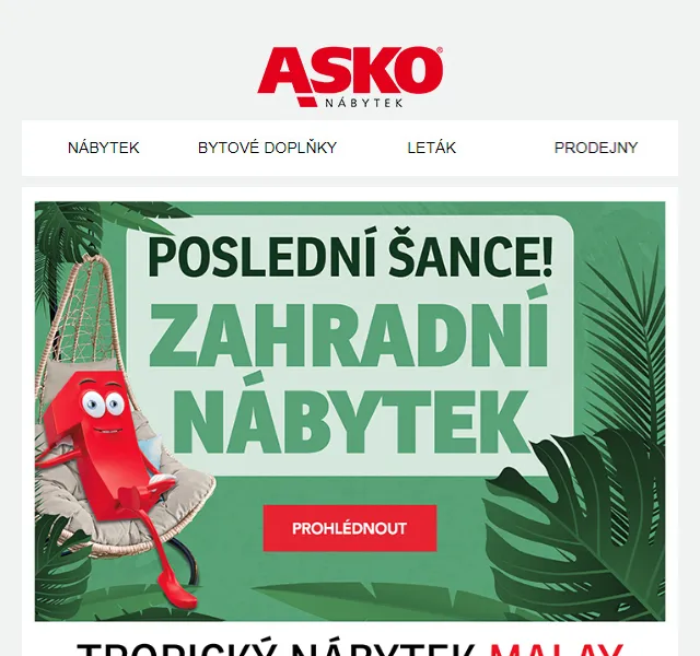 Asko Nábytek: zahradní nábytek za výhodné ceny – červen 2026 | Nuslet.cz