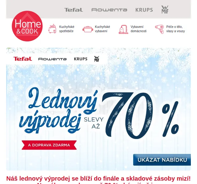 Home & Cook: Výprodej do -70 % na Tefal, Krups a Rowenta – červen 2026 | Nuslet.cz
