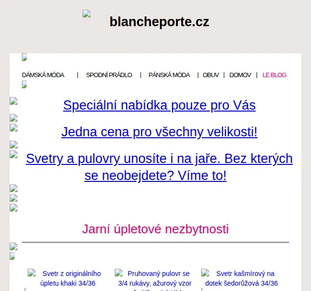 Blancheporte: Jarní úpletové svetry a pulovry – červen 2026 | Nuslet.cz