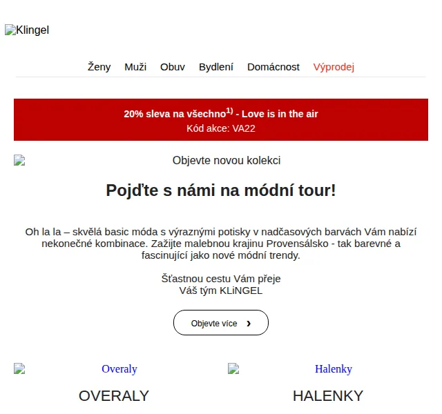 KLiNGEL: 20% sleva na vše – únor 2022 | Nuslet.cz