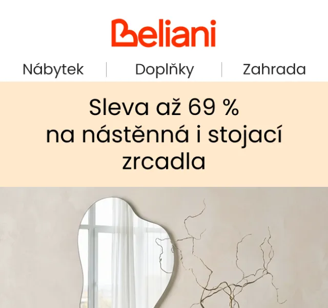 Beliani.cz: Výprodej zrcadel – sleva 69 % | Nuslet.cz