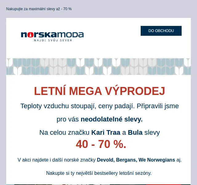 Norskamoda.cz: Kari Traa a Bula letní výprodej – červen 2026 | Nuslet.cz