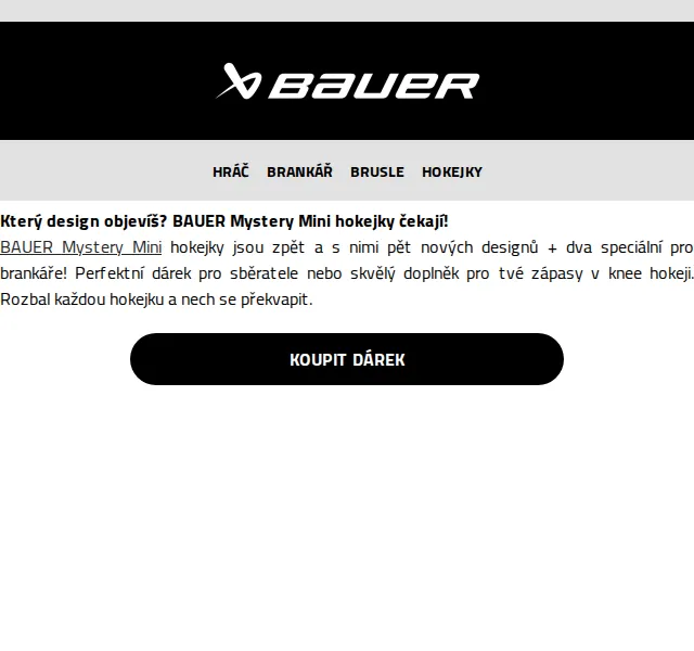 Bauer Hockey Česko: Mystery Mini hokejky za 699 Kč – červen 2026 | Nuslet.cz