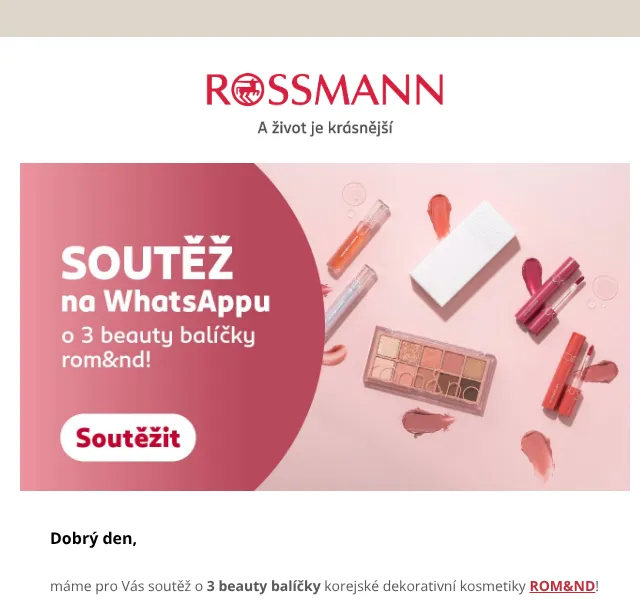 ROSSMANN: Soutěž o korejskou kosmetiku ROM&ND – srpen