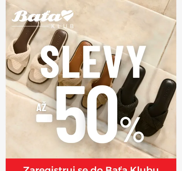 Baťa: Předvýprodej slevy až -50 % – červen 2026