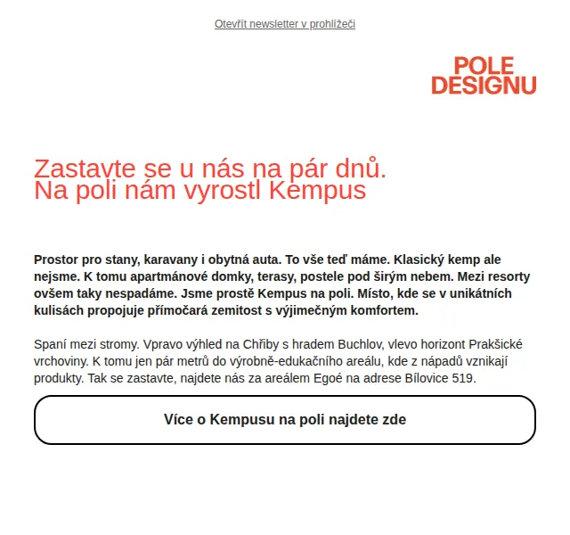 Egoé: Kempus na poli – nové ubytování v přírodě | Nuslet.cz