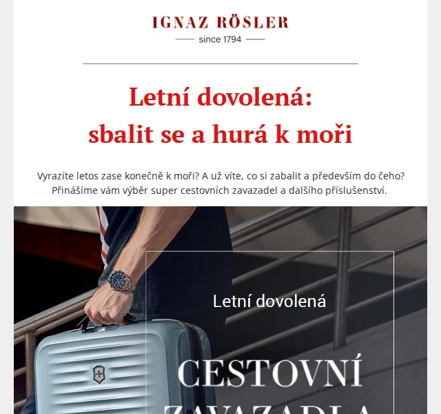 Ignazrosler.cz: cestovní zavazadla a doplňky – červen 2026 | Nuslet.cz