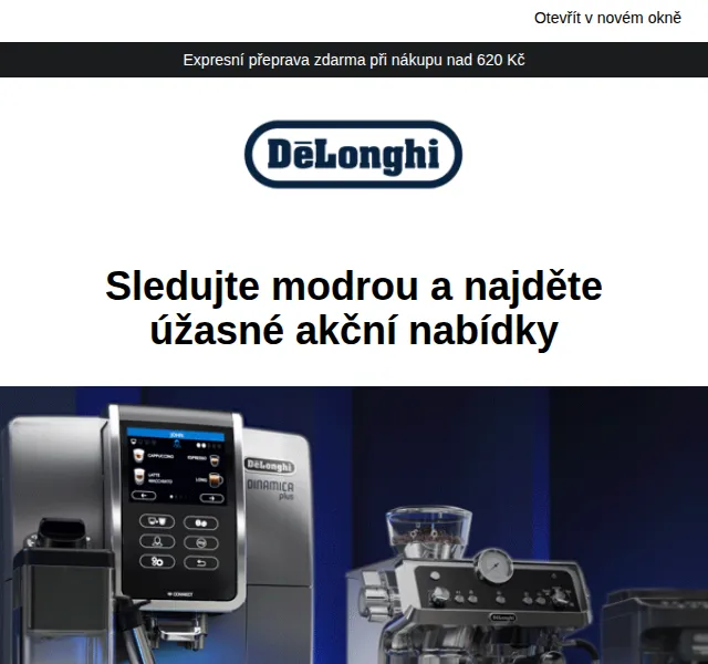 De'Longhi: sleva až 20 % na kávovary a kuchyňské spotřebiče – červen 2026 | Nuslet.cz