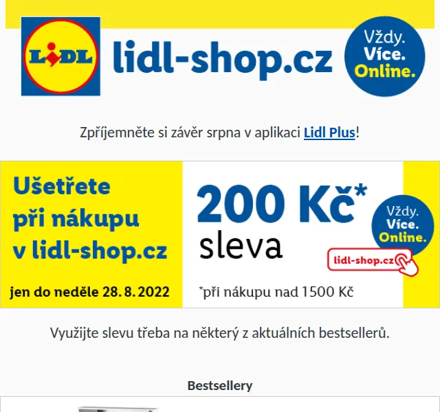 Lidl: Sleva 200 Kč na cokoliv – červen 2026 | Nuslet.cz