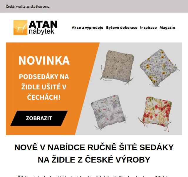 ATAN nábytek: Ručně šité podsedáky od 91 Kč – červen 2026 | Nuslet.cz