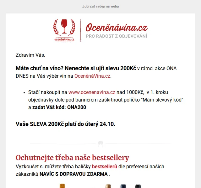 Oceněná vína: Sleva 200 Kč na víno – říjen 2026 | Nuslet.cz
