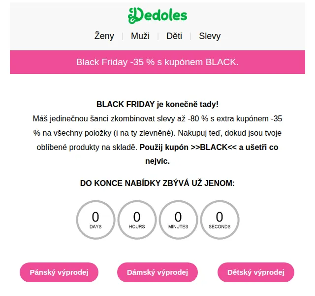 Dedoles: Black Friday -80 % – červen 2026 | Nuslet.cz
