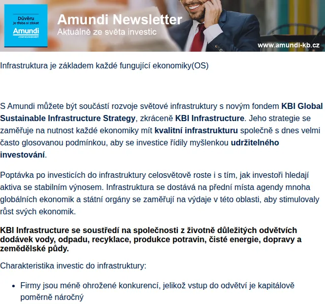 Amundi Czech Republic: investice do infrastruktury – červen 2026 | Nuslet.cz