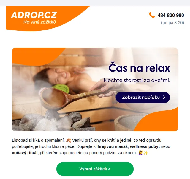 Adrop: Relaxační zážitky od 900 Kč – listopad 2025 | Nuslet.cz