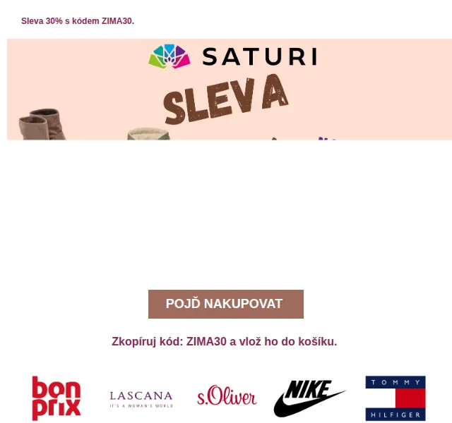 Saturi: Sleva 30 % na bundy a boty – červen 2026 | Nuslet.cz
