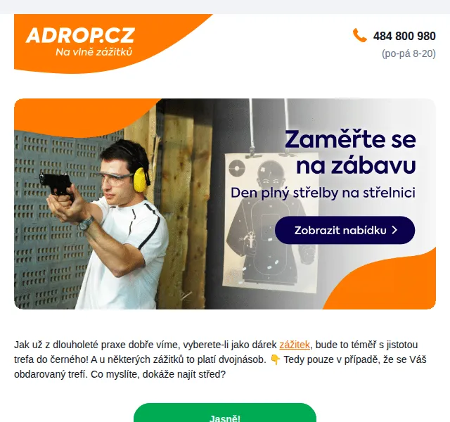 Adrop.cz: Střelba a zážitkové dárky – červen 2026 | Nuslet.cz