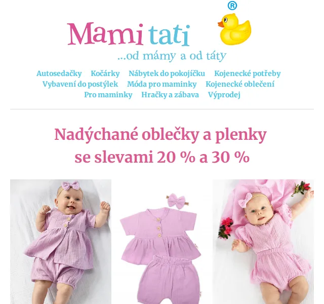 Mamitati: 20% a 30% na Baby Nellys mušelín – červen 2026 | Nuslet.cz