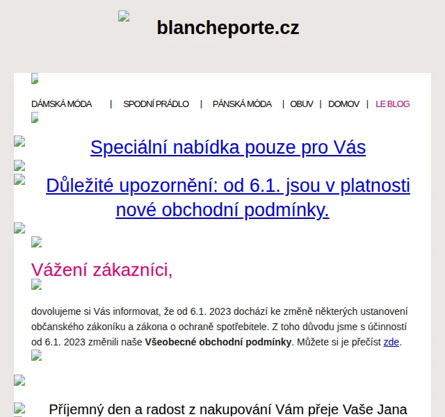 Blancheporte: -40 % na celý nákup – červen 2026 | Nuslet.cz