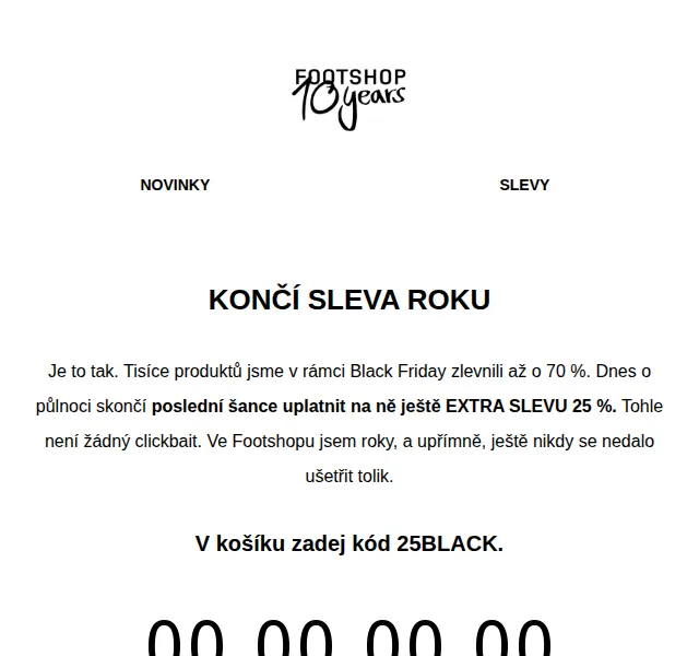 Footshop: extra sleva 25 % až do půlnoci – červen 2026 | Nuslet.cz