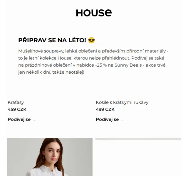 HOUSE Sunny Deals -25 % na letní kolekci – červen 2026 | Nuslet.cz