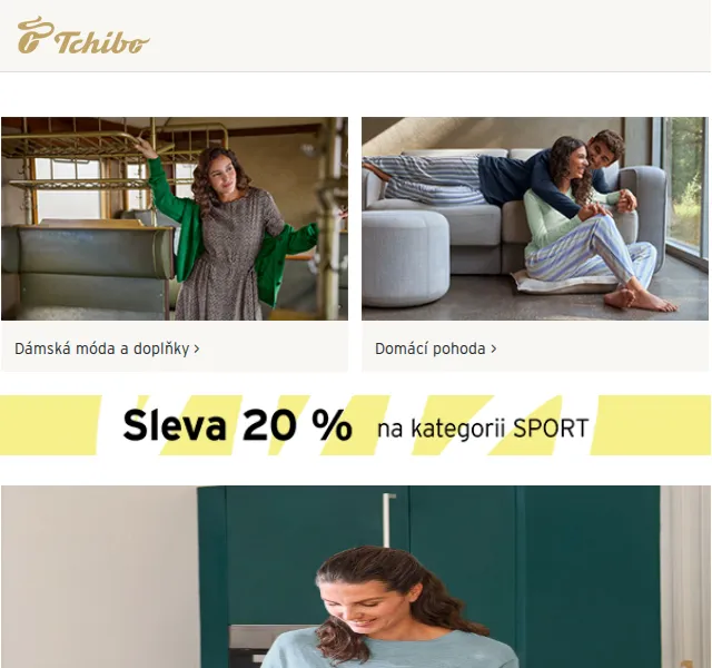 Tchibo: 20 % sleva na sport + nová kolekce – duben 2026