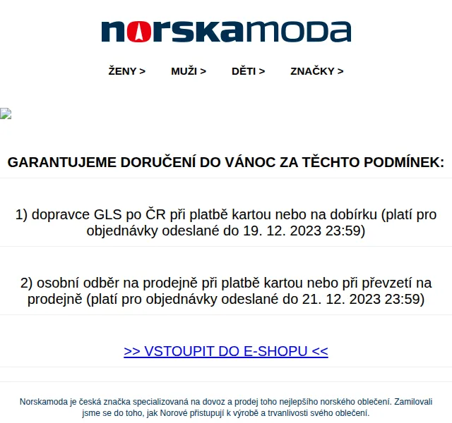 Norskamoda.cz: Garance doručení do Vánoc – prosinec 2023 | Nuslet.cz