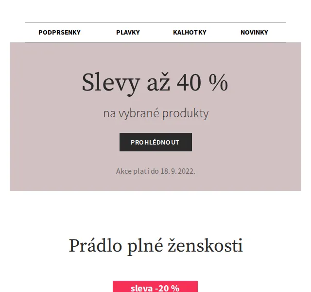Astratex.cz: Slevy až 40 % na vybrané prádlo – červen 2026 | Nuslet.cz