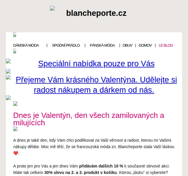 Blancheporte: Sleva 30 % + dárek – červen 2026 | Nuslet.cz