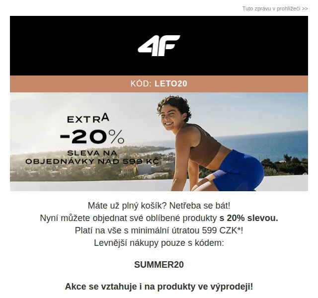 4Fstore.cz: Extra 20% sleva na vše – červenec 2026 | Nuslet.cz