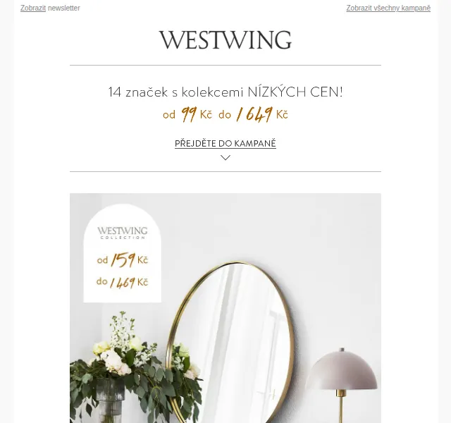 Westwing: značkový design od 99 Kč – červen 2026 | Nuslet.cz