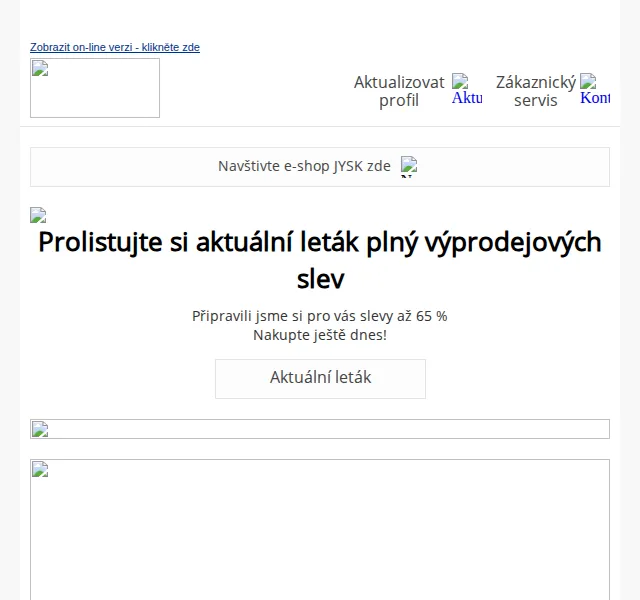 JYSK: Leták s výprodejovými slevami až 65 % – červen 2026 | Nuslet.cz