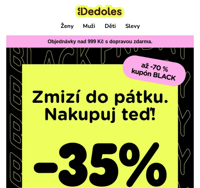 Dedoles: Slevy až 80 % a extra kupón 35 % – červen 2026 | Nuslet.cz