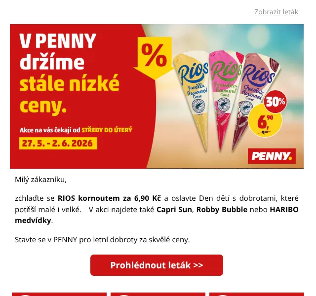 Penny: Zmrzlina 6,90 Kč, HARIBO 24,90 Kč – květen 2026 | Nuslet.cz