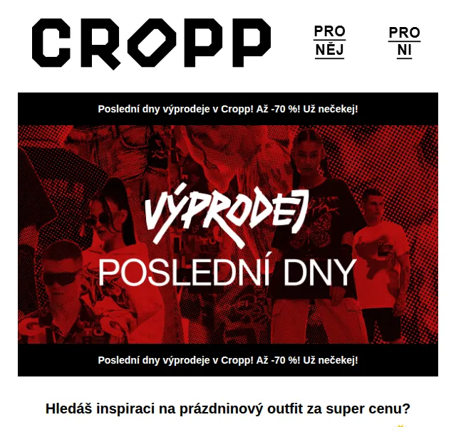 Cropp: Letní výprodej až -70 % – červen 2026 | Nuslet.cz