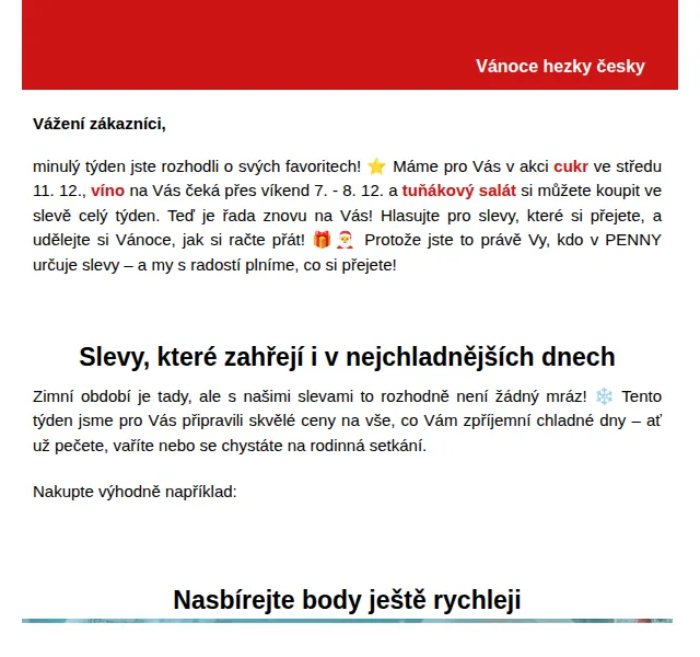 Penny: Cukr za 9,90 Kč a vánoční akce – prosinec 2024 | Nuslet.cz