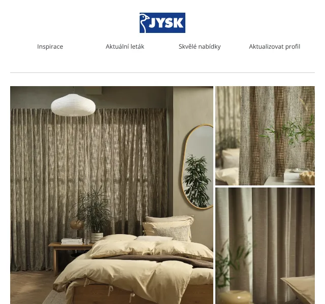 JYSK: Závěsy a zásluny od 469 Kč – říjen 2026