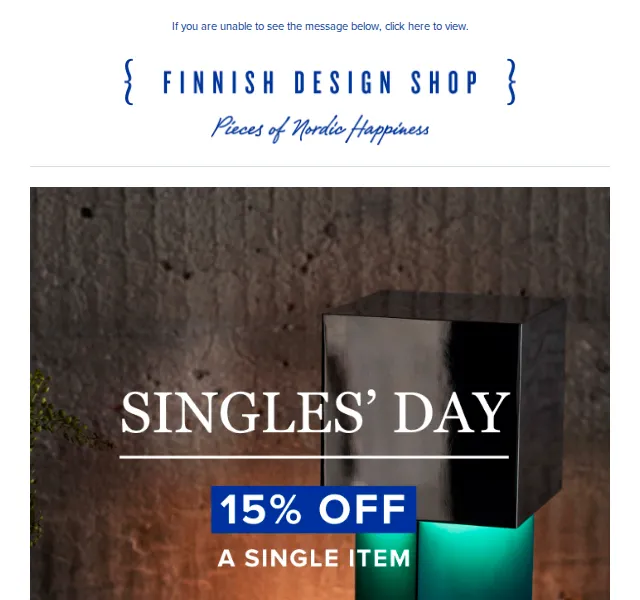 Finnish Design Shop: Sleva 15 % na jeden kus – SINGLES' DAY – červen 2026 | Nuslet.cz