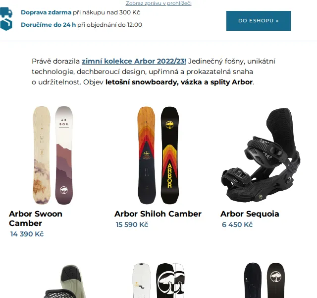 SNOWBOARD ZEZULA: Nová kolekce Arbor 2022/23 + sleva 20 % na mikiny a bundy – červen 2026 | Nuslet.cz