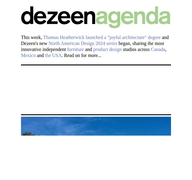 Dezeen Daily: Severoamerický design 2024 – červen 2026 | Nuslet.cz