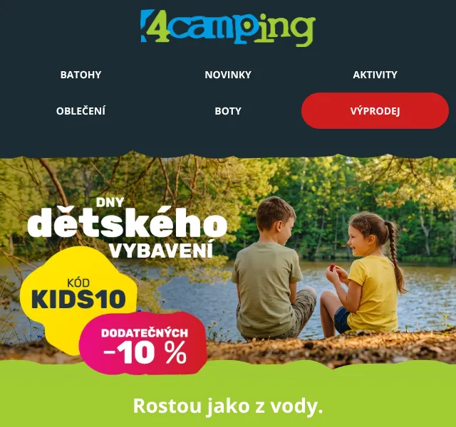 4camping.cz: Dětské oblečení a obuv – 10 % sleva | Srpen 2026